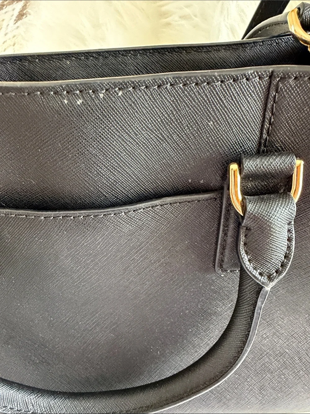 Michael Kors Dillon Black Saffiano Leather Satchel Bag